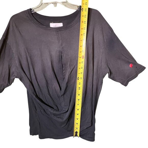 Current/Elliott Shirt Womens 0 Washed Gray The Draped Tee Made USA Twist Front - Picture 9 of 13
